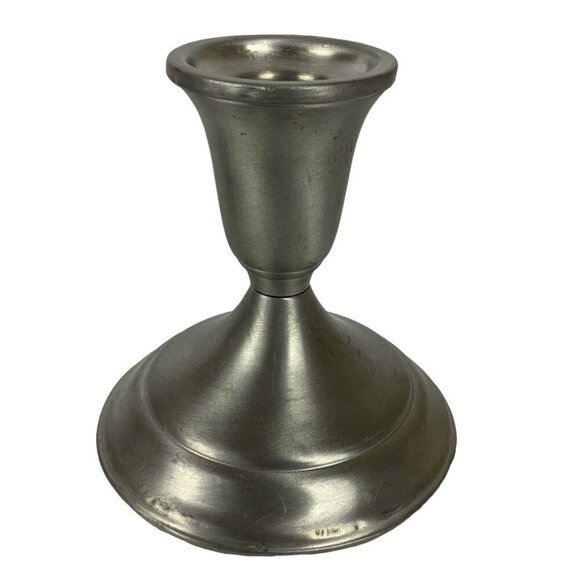 Towle Pewter Taper Candle Holders Pair Brushed Silvertone Traditional Vintage - Picture 7 of 7